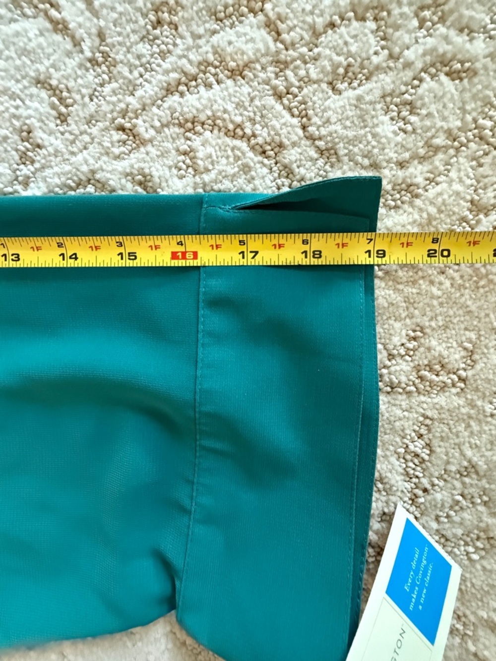 Covington NWT Women’s 20W 3/4 Notched Sleeve Teal Button-Front Blouse - Picture 9 of 12